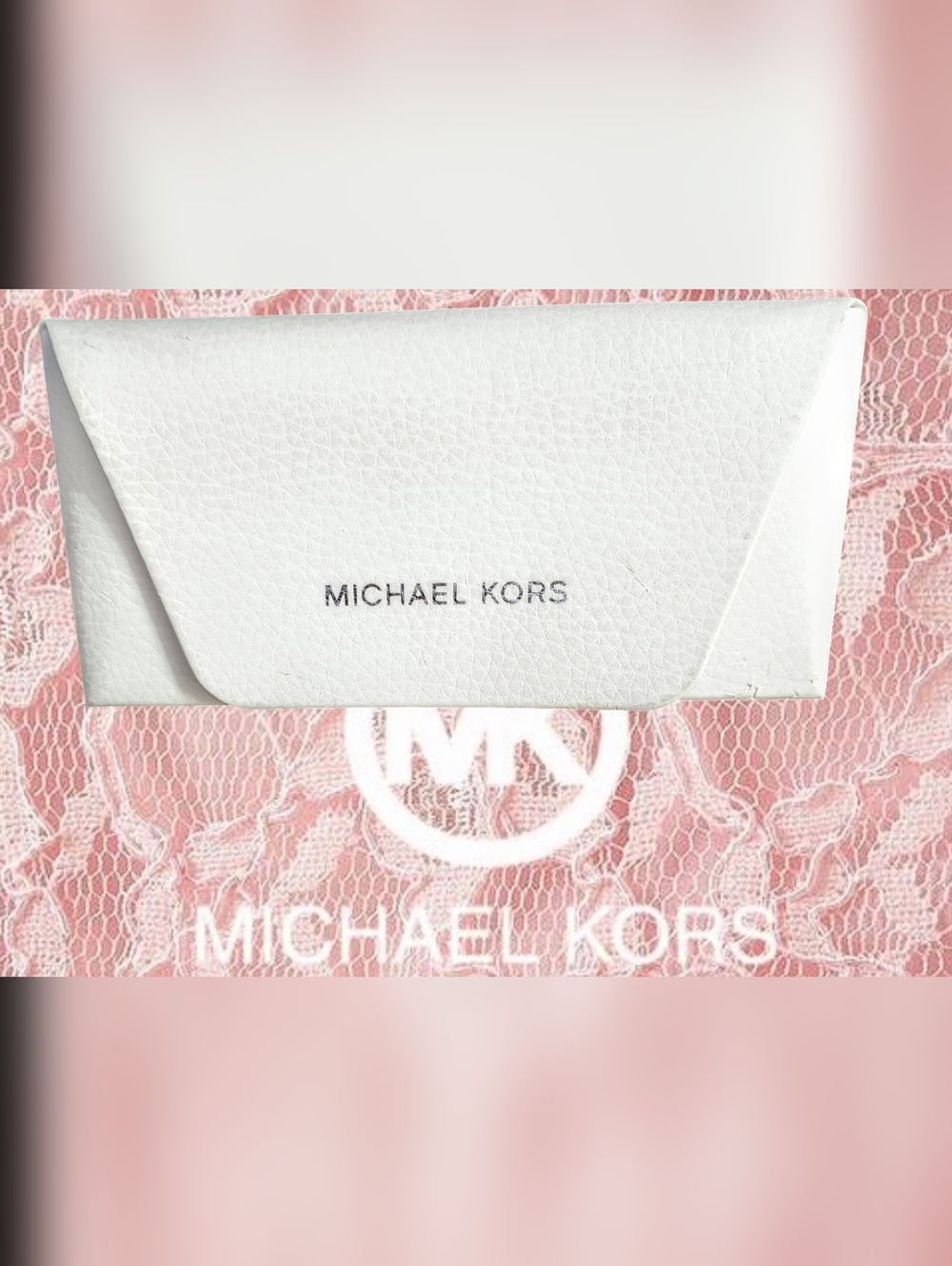 🤍*MICHAEL KORS* WHITE Faux Leather Sunglasses Case🤍 *Saffiano Leather